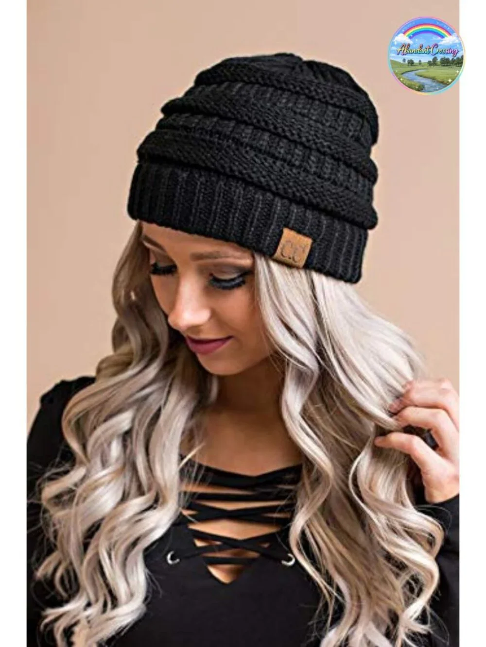 Womens Ribbed Knit Beanie Skull Cap Soft Acrylic Winter Hat Slouchy Warm
